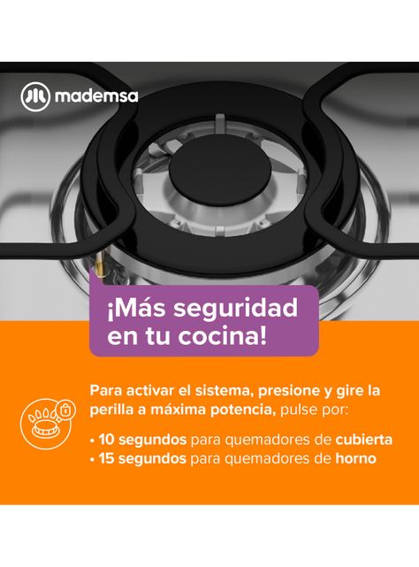 Cocina a Gas 5 Quemadores M 920 T Acero Inoxidable-5