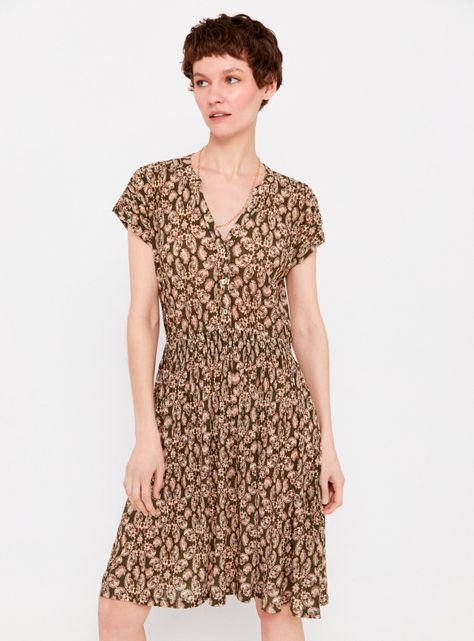 Vestido Punto Plisado Estampado-0