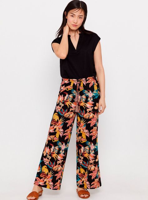 Pantalón Palazzo Estampado Color Print Animal-2