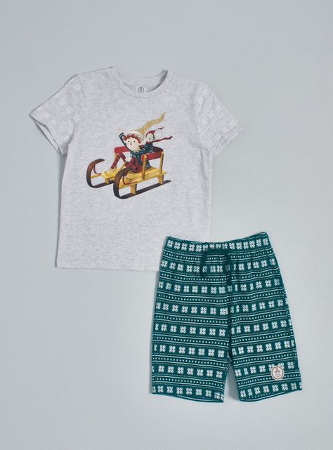 Pijama Polera Manga Corta y Short-0