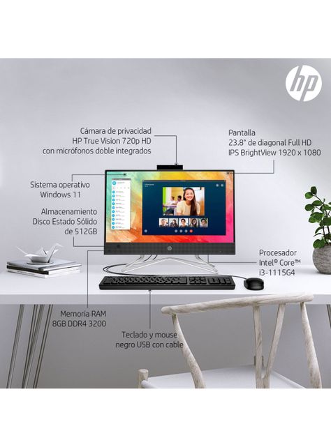 All in One 24-df1508la Intel Core i3-1115G4 8GB RAM 512GB SSD 23.8" FHD-4
