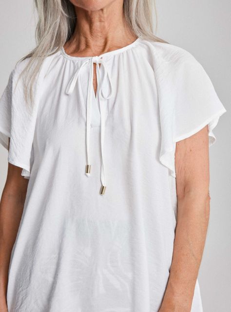 Blusa Fluida Manga Raglan y Cordón en Cuello-3