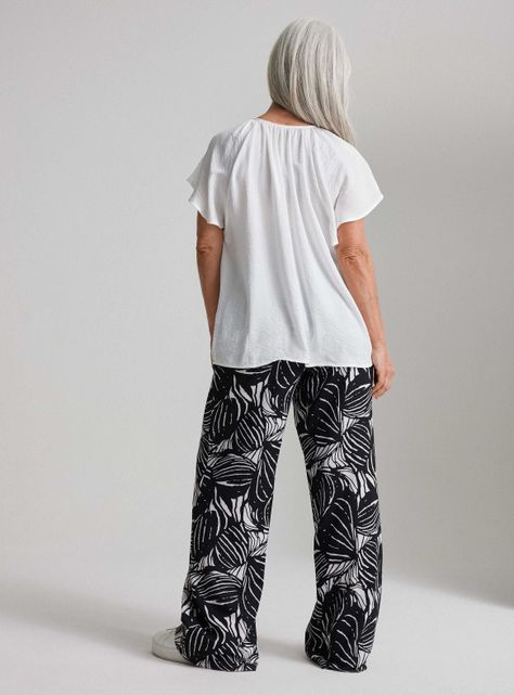 Blusa Fluida Manga Raglan y Cordón en Cuello-5