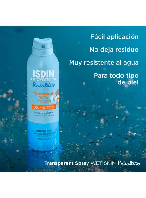 Bloqueador ISDIN Transparent Spray Pediatrics Wet Skin 250 ml SPF 50-2