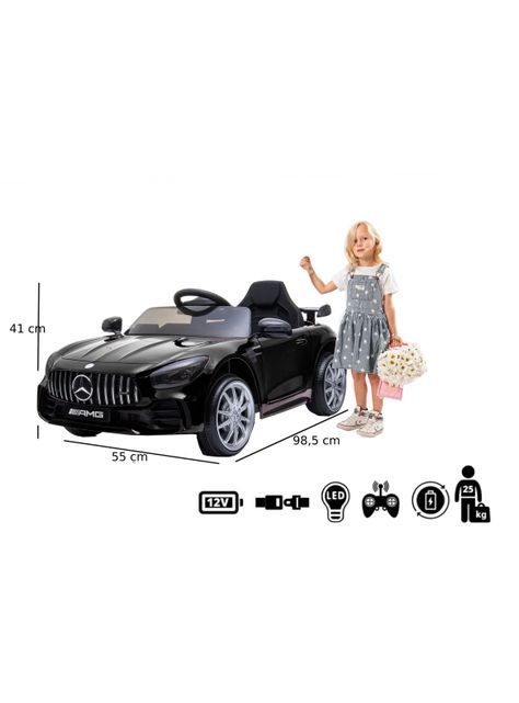 Auto GT Batería 12V Licencia Mercedes Benz Negro-4