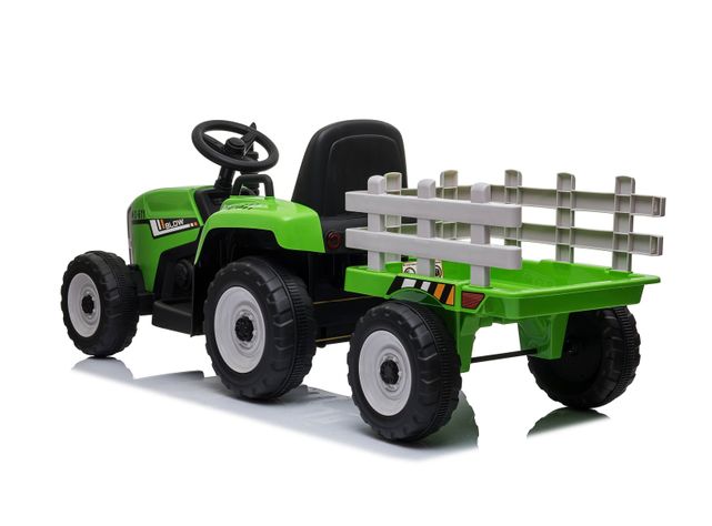Tractor con Remolque Batería 12V Verde-3
