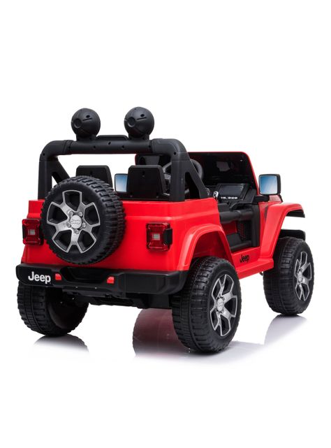 Jeep Rubicom Batería 12V Licencia Jeep Rojo-3