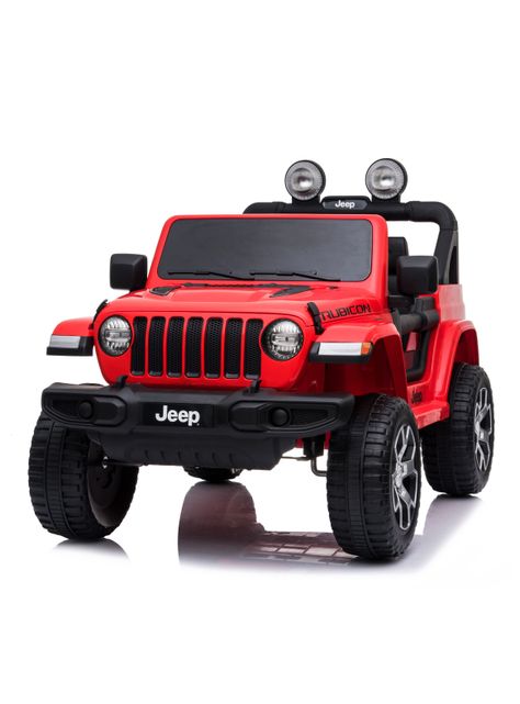 Jeep Rubicom Batería 12V Licencia Jeep Rojo-0