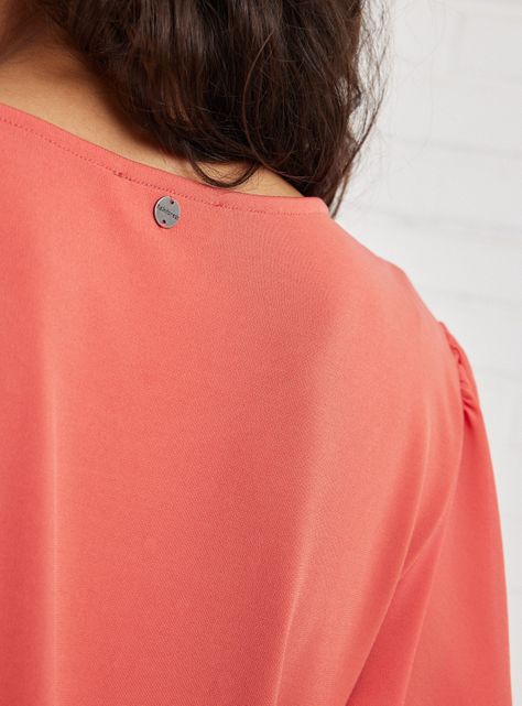 Blusa Mangas con Gasa y Strass en Delantero-3
