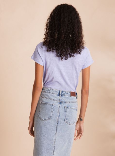 Polera Escote en V Básica Algodón Flame-1