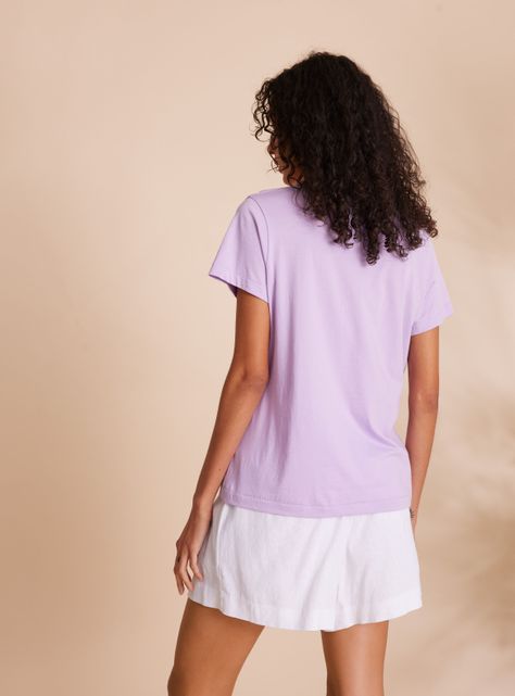 Polera Escote en V Básica Algodón Pima-1