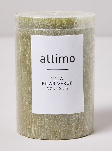Vela Pilar Verde 10 cm-2