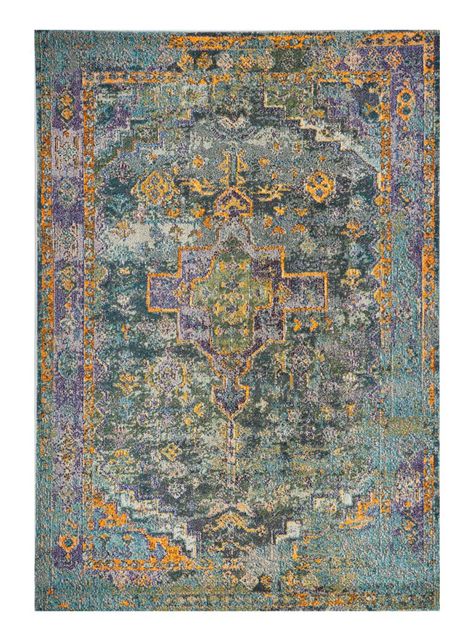 Alfombra Color Azul Bordes 160 x 230 cm-0