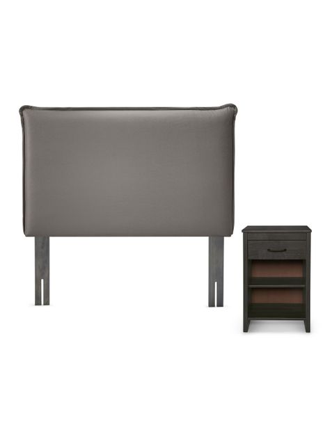 Set Respaldo 1.5 Plazas + Velador Maurice Gris-0