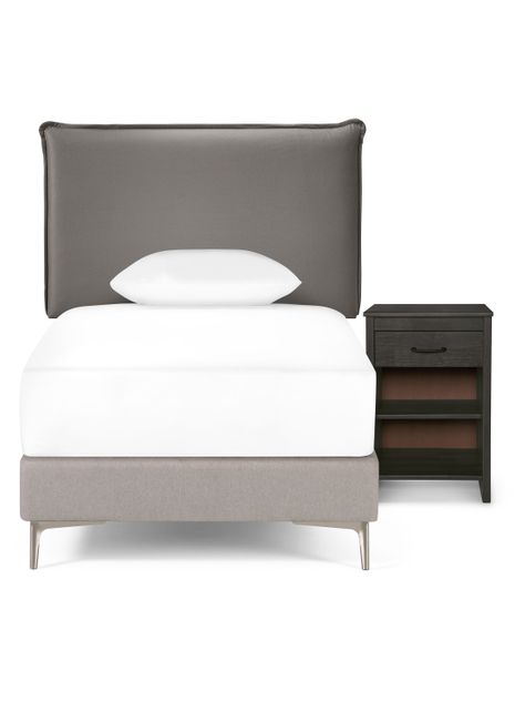 Set Respaldo 1.5 Plazas + Velador Maurice Gris-2