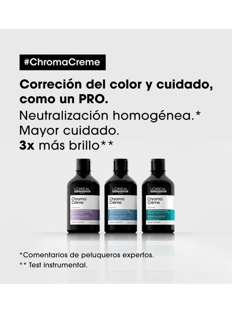 Shampoo Matizador Verde Cabello Castaño Oscuro o Negro Chroma Crème 300 ml-1