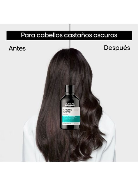 Shampoo Matizador Verde Cabello Castaño Oscuro o Negro Chroma Crème 300 ml-2