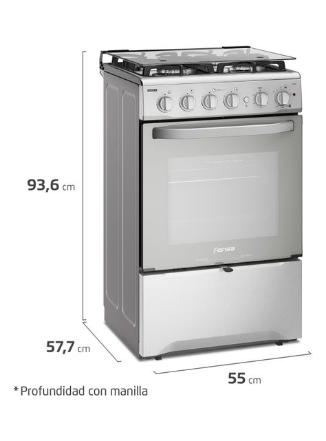 Cocina a Gas 4 Quemadores F 2808 T Espejado-1