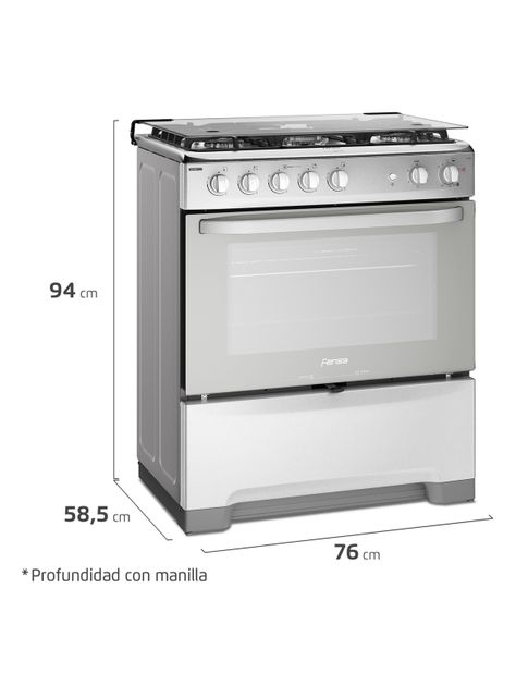 Cocina a Gas 5 Quemadores F 5500 T Espejado-1