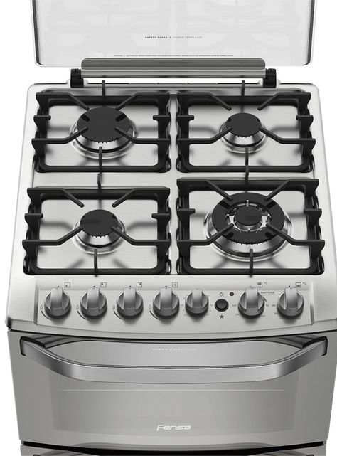 Cocina a Gas 4 Quemadores 56 DXT Color Espejado-2