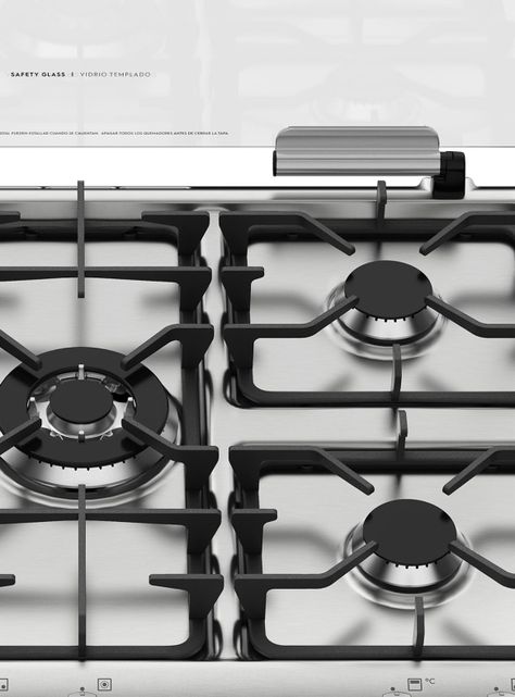 Cocina a Gas 5 Quemadores 76 DXT Color Espejado-3