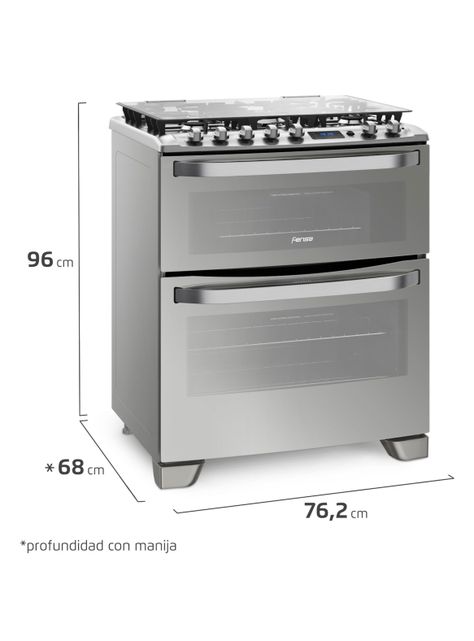 Cocina a Gas 5 Quemadores 76 DXT Color Espejado-1