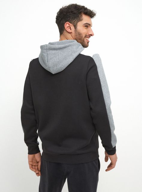 Polerón Ess+ Block Full-Zip Hoodie Fl Negro Hombre-1
