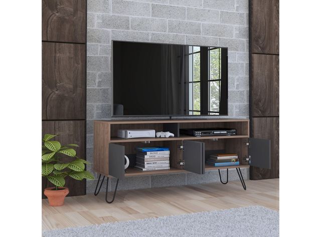 Rack TV 55" Vassel Miel Plomo TuHome-3