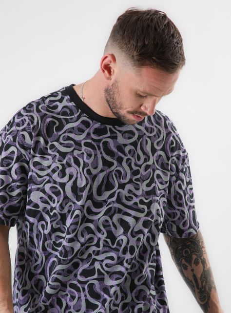 Polera MC Oversize Full Print Waves-2