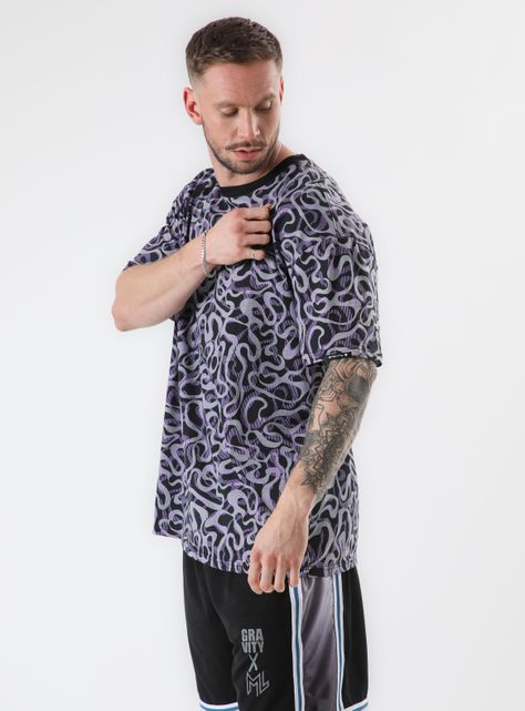 Polera MC Oversize Full Print Waves-3