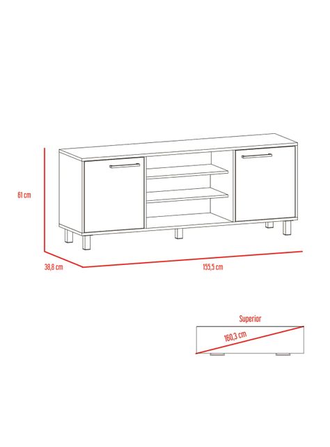 Rack TuHome TV 65" Kaia Wengue Miel TuHome-1