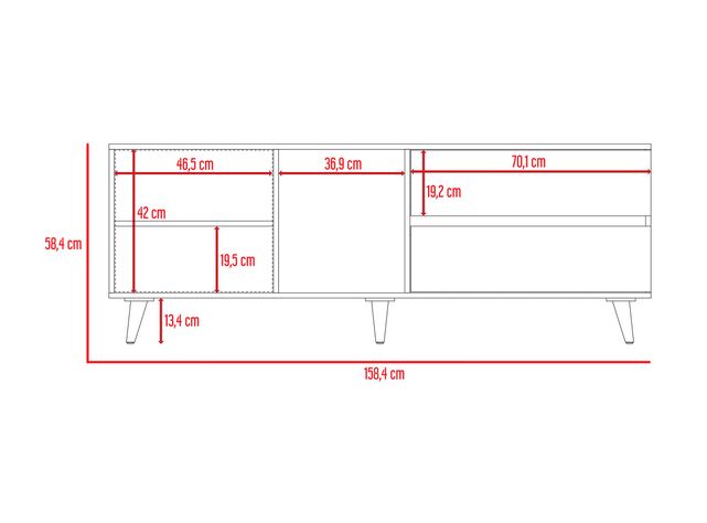 Rack TuHome TV 60" Salem Miel Plomo-1