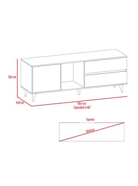 Rack TuHome TV 60" Salem Miel Plomo-2