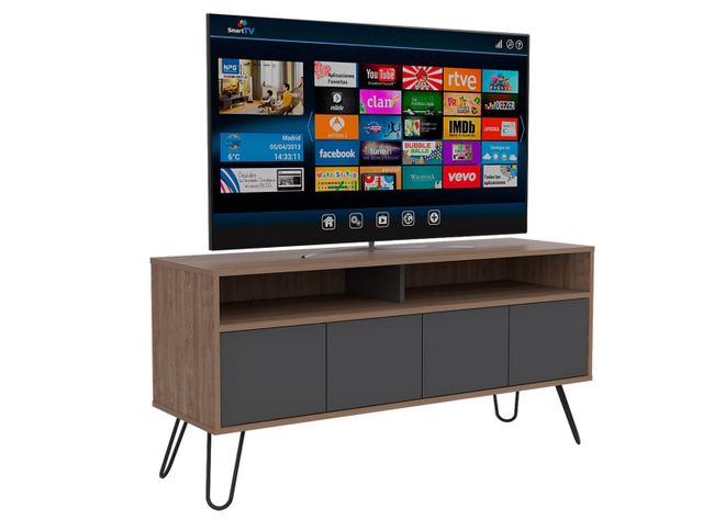 Combo Muebles Vassel Miel Plomo Rack TV 55" + Mesa Centro TuHome-6