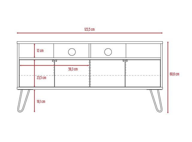 Combo Muebles Vassel Miel Plomo Rack TV 55" + Mesa Centro TuHome-2