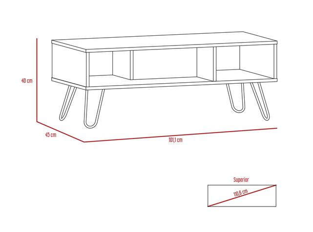 Combo TuHome Muebles Vassel Miel Plomo Bar + Mesa de Centro TuHome-3