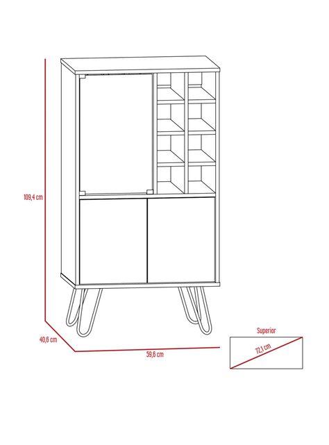 Combo TuHome Muebles Vassel Miel Plomo Bar + Mesa de Centro TuHome-1