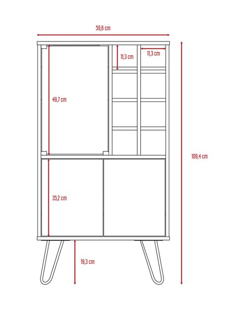 Combo TuHome Muebles Vassel Miel Plomo Bar + Mesa de Centro TuHome-2