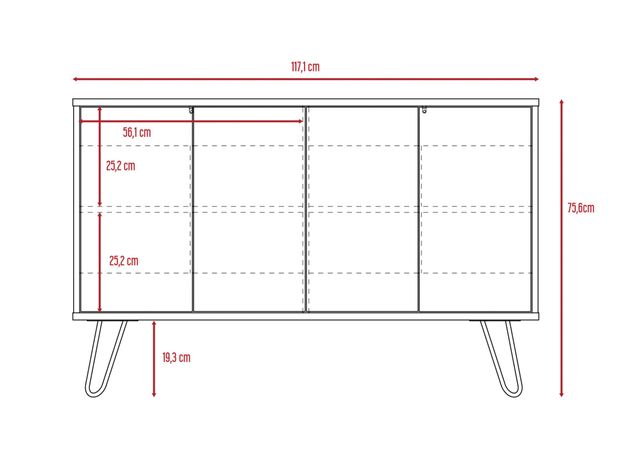 Combo Muebles Vassel Miel Plomo Buffet + Mesa de Centro TuHome-2