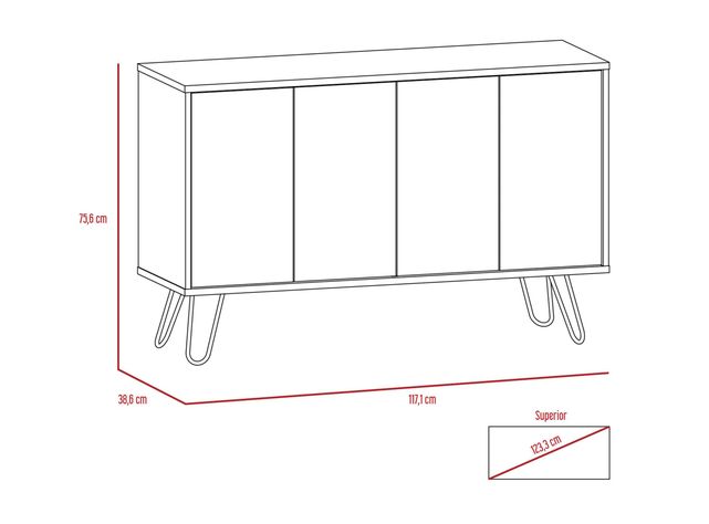 Combo Muebles Vassel Miel Plomo Buffet + Mesa de Centro TuHome-1