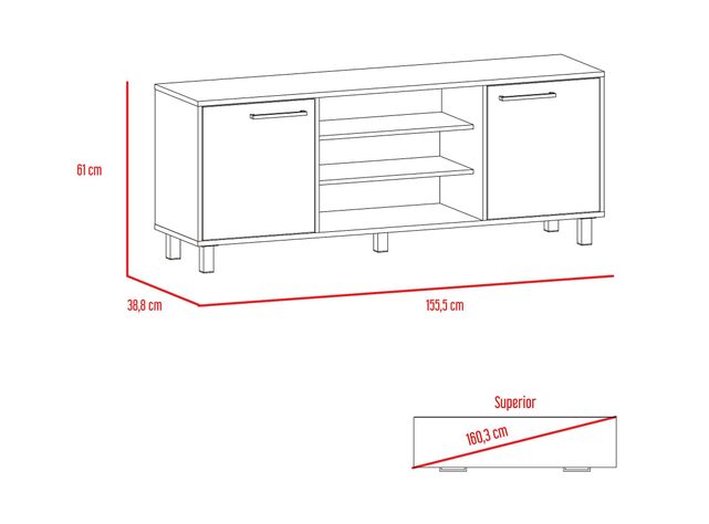 Rack TV 65" + Mesa Centro Kaia Negro Miel TuHome-1