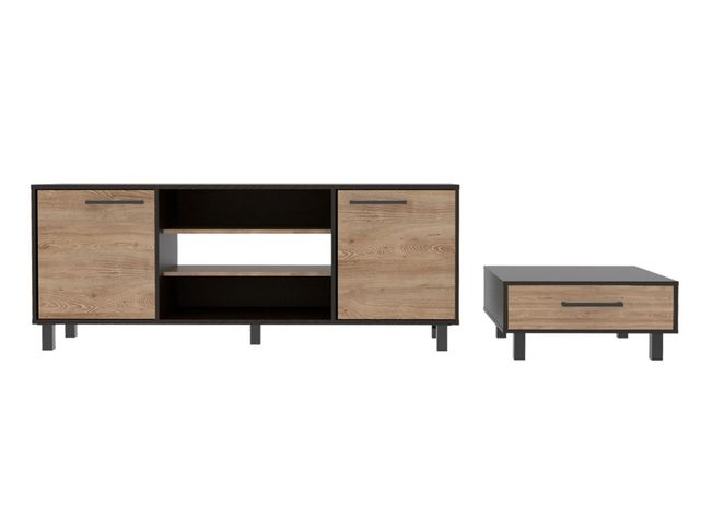 Rack TV 65" + Mesa Centro Kaia Negro Miel TuHome-0