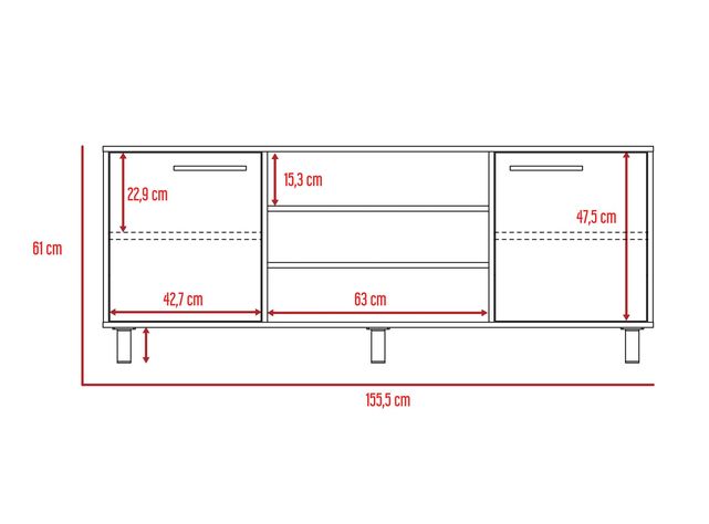 Rack TV 65" + Mesa Centro Kaia Negro Miel TuHome-2