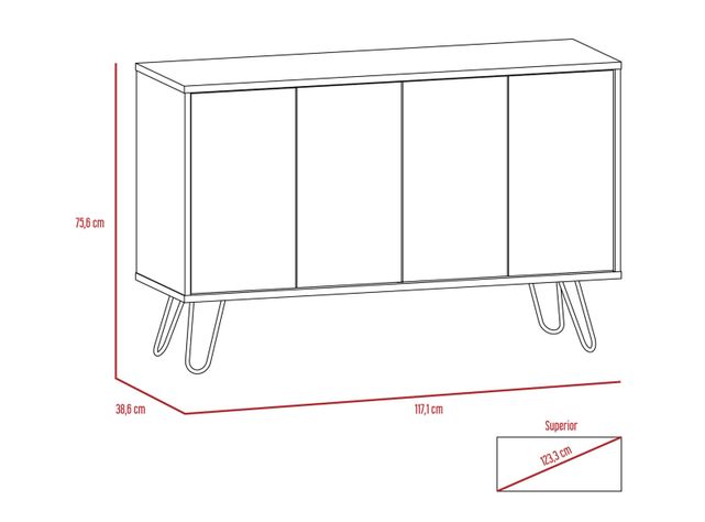Combo Muebles Vassel Miel Plomo Buffet + Rack TV 55" TuHome-4