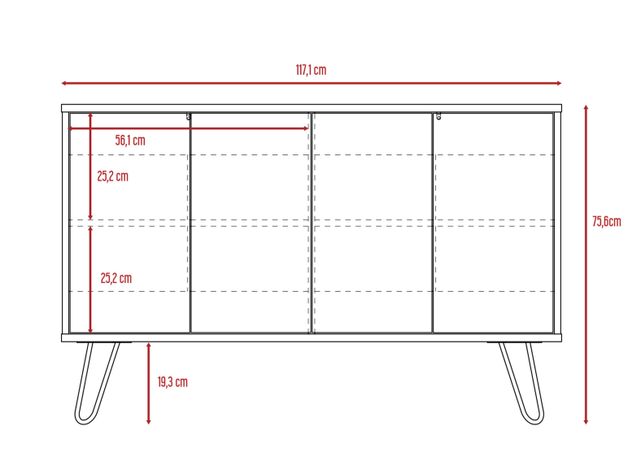 Combo Muebles Vassel Miel Plomo Buffet + Rack TV 55" TuHome-3