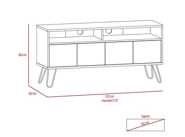 Combo Muebles Vassel Miel Plomo Bar + Rack TV + Mesa de Centro TuHome-4