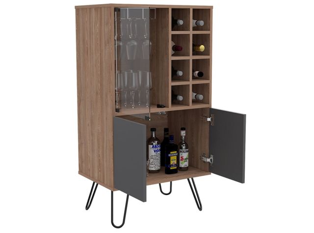 Combo Muebles Vassel Miel Plomo Bar + Rack TV + Mesa de Centro TuHome-8