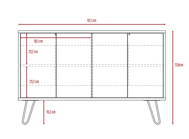 Combo Muebles Vassel Miel Plomo Buffet + Rack TV + Mesa de Centro TuHome-5