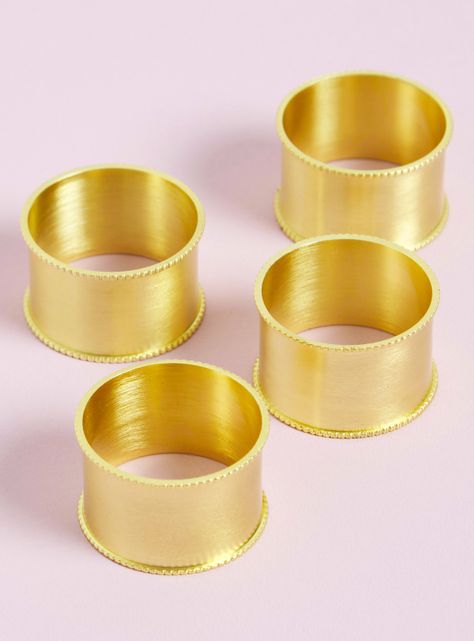 Set 4 Porta Servilletas Dorado-0