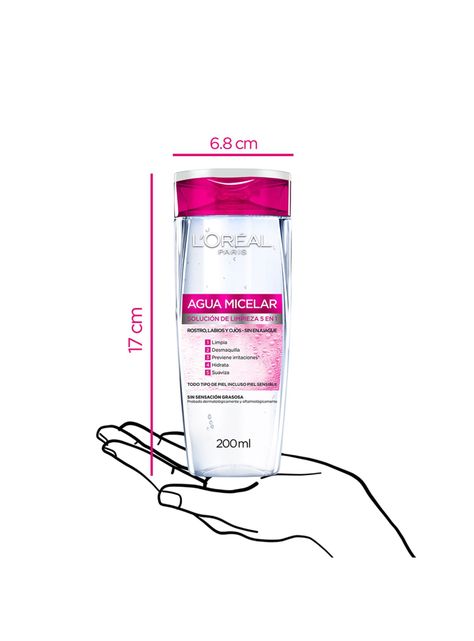 Agua Dermo Expertise L'Oréal Paris Micelar Ht5 Piel Sensible 200 ml-4